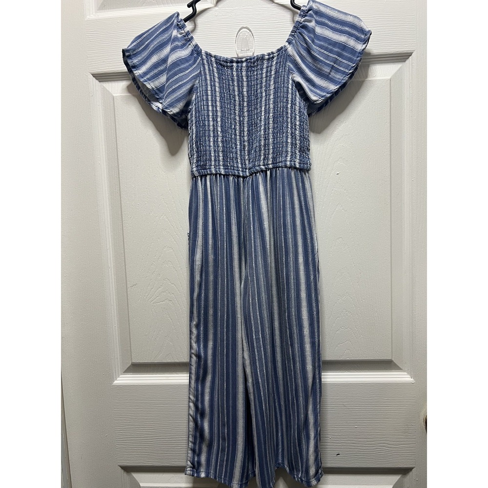 Japna Kids Girls One Piece Jumper Romper Size 10 Navy Blue & White - Picture 3 of 8